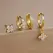 4pcs Fashion Cubic Zirconia Flower Hoop Earrings Set 18K Gold Plated Stainless Steel Stud Earring Piercing Jewelry aretes mujer