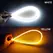 2pcs Car LED DRL Daytime Night Running Light Waterproof Flexible Universal Car Flowing Turning Signal Light Brake LED Strip Lamp