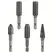 5pcs Hex Shank Rotary Steel File Set for Drilling, Grinding, Sanding & Engraving - Durable Carbon Steel, Dark Gray
