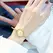 YIKAZE Small Gold Bangle Bracelet Luxury Watch Stainless Steel Retro Ladies Quartz Wristwatch Fashion Casual Thin Chain Watches