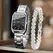2PCS Fashion Rectangle Women Quartz Watch Rhinestone Bracelet Set Elegant Ladies Wristwatches Relogio Feminino（Without Box）