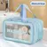 Dry-wet separation double transparent PU makeup bag portable washing bag cosmetic storage bag travel fitness swimming essentials