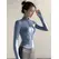 Women Slim Fit Stand Collar Sports Jacket Zip Up Yoga Jacket Quick Dry Slim Waist Running Workout Coat For Spring