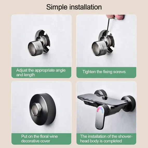 Universal Angled Curved Foot 360° Rotating Adjustable Adapter Eccentric Screw Corner Wall Mount Curved Shower Faucet Adapter