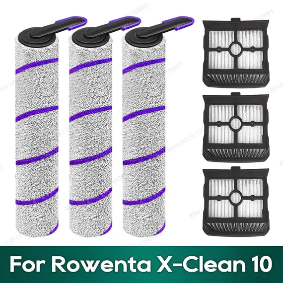 Compatible for Rowenta X-Clean 10, Tefal X-Clean 10 Vacuum Mop Accessories Roller Brush Hepa Filter Replacement Parts