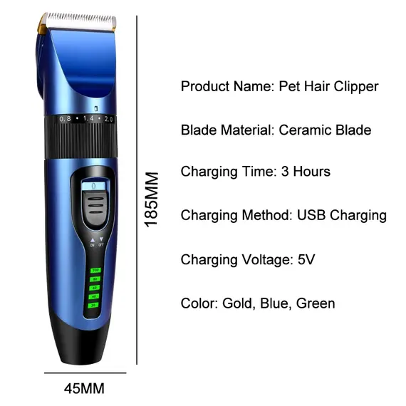 Electric Hair Clipper Wireless Professional Trimmer LED Display Ceramic Blade Household Low Noise Men Hair Clipper Haircut Tool