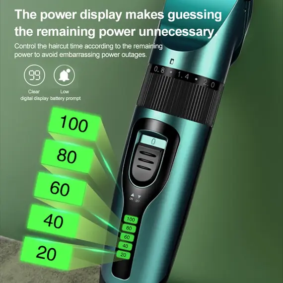 Electric Hair Clipper Wireless Professional Trimmer LED Display Ceramic Blade Household Low Noise Men Hair Clipper Haircut Tool