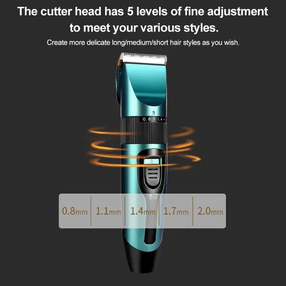 Electric Hair Clipper Wireless Professional Trimmer LED Display Ceramic Blade Household Low Noise Men Hair Clipper Haircut Tool