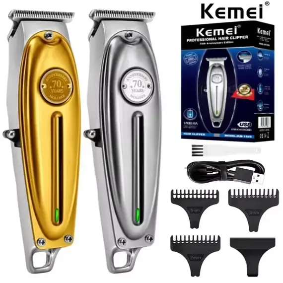 Kemei KM-1949 Pro Electric Barber Full Metal Professional Hair Trimmer for Men Beard Hair Clipper Finishing Hair Cutting Machine