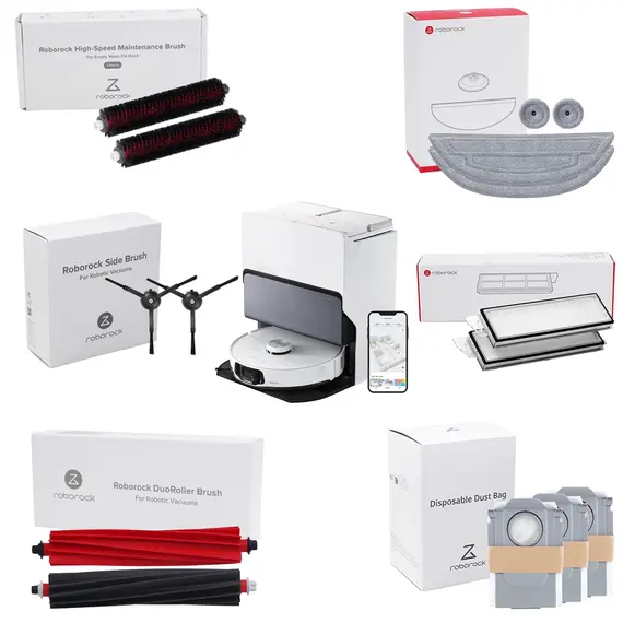 【Original】 Roborock S8 MaxV Ultra Robot Vacuum Accessories, Roller Brush, Filter, Dust Bag, Mop Cloth, Side Brush