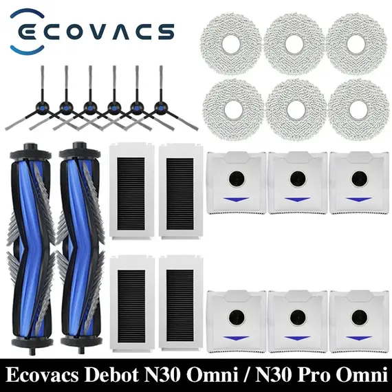 Ecovacs Debot N30 Omni / N30 Pro Omni Robot Vacuum Replacement Part Accessory Main Side Brush Hepa Filter Mop Dust Bag