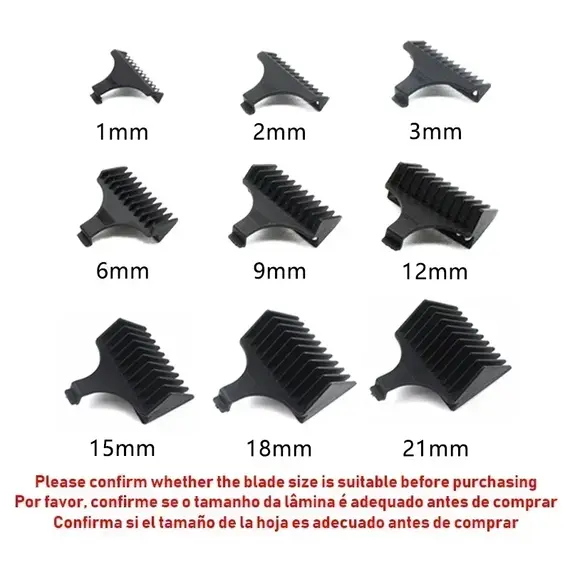 Kemei 1 2 3 6 9 12 mm Hair Trimmer Limit Comb Universal Black Guards Hairdresser Hair Cutting Guide for 5027 1949 5098 9163 5021