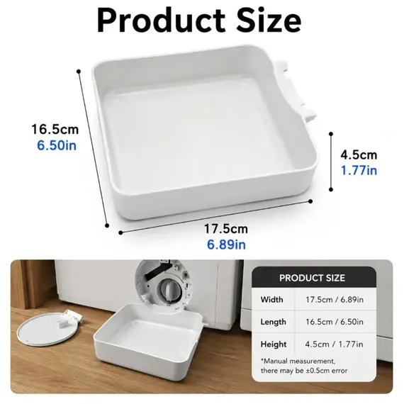 Washing Machine Drainage Tray, Water Catch Tray for Lint Filter Cleaning, Portable Anti-Spill Water Pan for Home Laundry Room