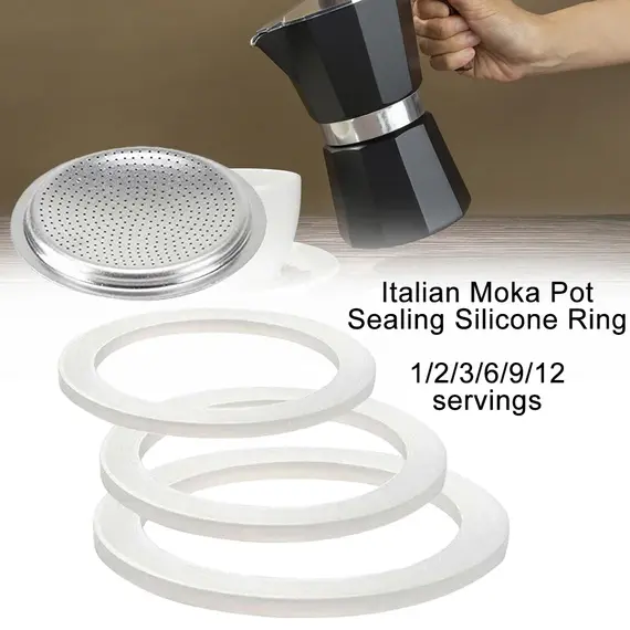 1 Set Coffee Gasket Seal for Coffee Espresso Moka Stove Pot Top Silicone Rubber Seal Espresso Makers Coffee Parts