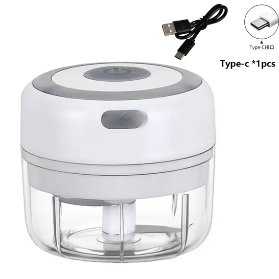 100ml/250ml Electric Mini Garlic Press Chopper - Rechargeable USB Masher with Powerful Lithium Battery, Easy Meat Grinder