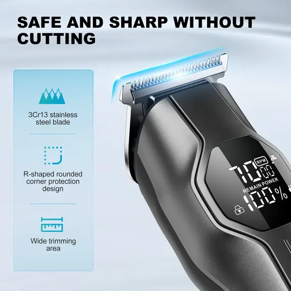 Kensen S30 Electric Hair Clipper Men's Beard/Nose Trimmer Rechargeable Cordless Hair Cutting Machine 4 in 1 Grooming Kit Barber