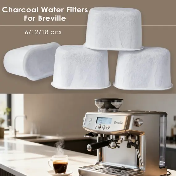 Charcoal Water Filters Compatible with Breville BWF100 Machines, Breville Espresso Machine Water Filter Replacement