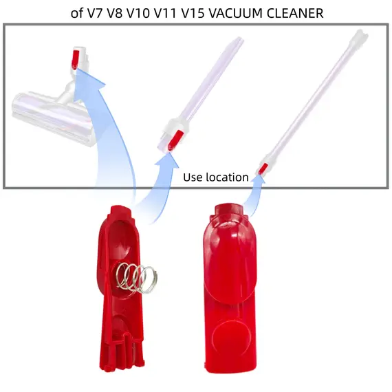 Cleaning Head Clip Latch Button Replacement for V7 V8 V10 V11 V15, Vacuum Cleaner Extension Wand Tube Button (with Spring)