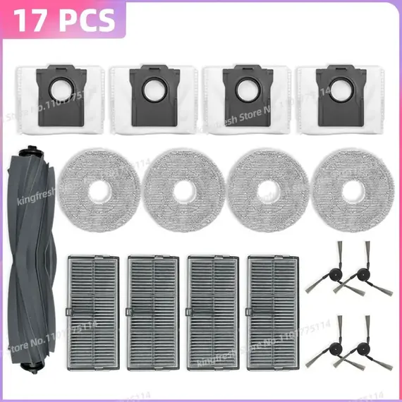 Fit For (Mova P50 PRO ULTRA/P50 Ultra, Dreame X40 Ultra/L40 Ultra/L30s Pro Ultra Heat) Tricut Roller Brush Filter Mop Cloth Bag