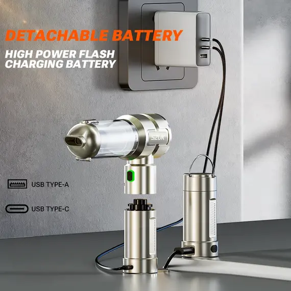 SZUK New Powerful Car Vacuum Cleaner Mini Blower Handheld Cleaning Machine with LED Light Portable Wireless Vacuum Cleaner Car