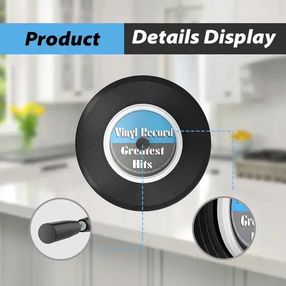 LP Vinyl Record Cleaner Clamp Vinyl Record Label Saver Protector Waterproof  Clean Tool With Handle Use For 7-12 Inch EPs LPs