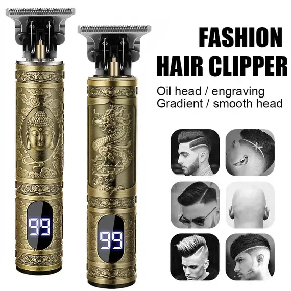 2025 Vintage T9 Hair Clipper /Accessories | USB Fast Charge LCD Shaver | 0mm Bald Cutting Machine Barber for Men Home Haircut