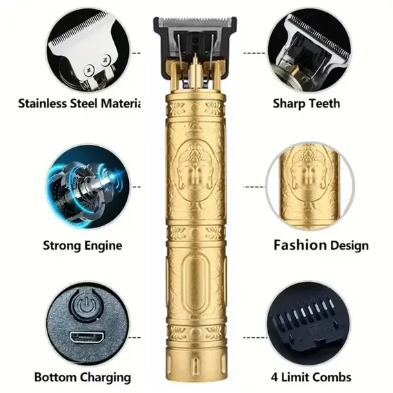 2025 Vintage T9 Hair Clipper /Accessories | USB Fast Charge LCD Shaver | 0mm Bald Cutting Machine Barber for Men Home Haircut