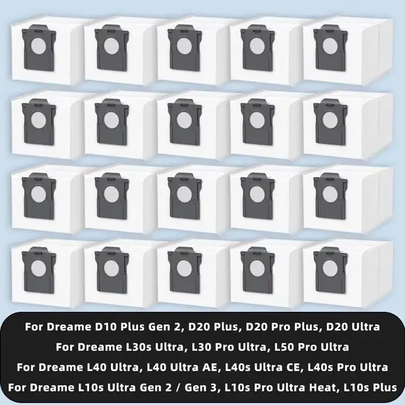 Dust Bag Fit For Dreame D10 Plus Gen 2, D20 Ultra, L10s Ultra Gen 2 / Gen 3, L10s Plus, L30s L40 L40s L50 L10s Pro Ultra Heat
