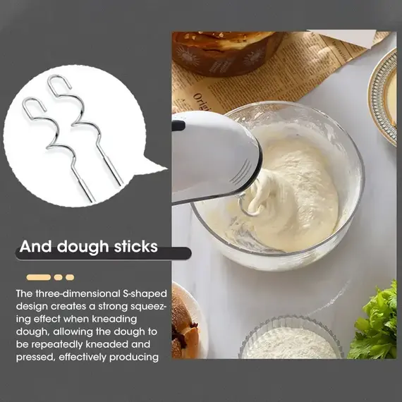 Handheld Electric Egg Beater, Household Automatic Mixer, Handheld Food Cake Bread Baking Dough Mixer, 7-speed Cream Blender