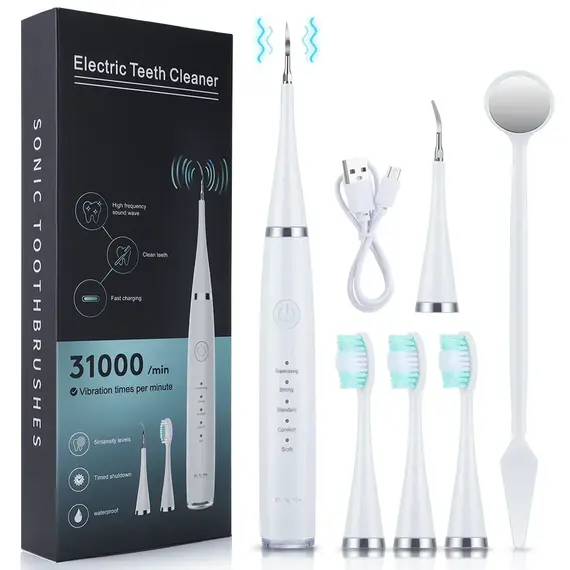 Ultrasonic Scaler for Teeth Cleaning Tartar Removal Plaque Removal Rechargeable Teeth Whitening Oral Care and Dental Cleaner