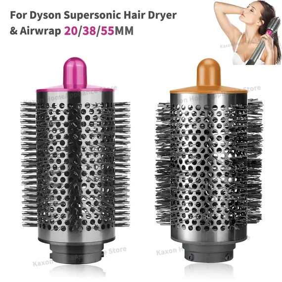 20/38/55MM Round Brush Attachment Compatible with Dyson Airwrap HS01/05/08 Nickel Big Round Brush Volumizer For Dyson Hair Dryer