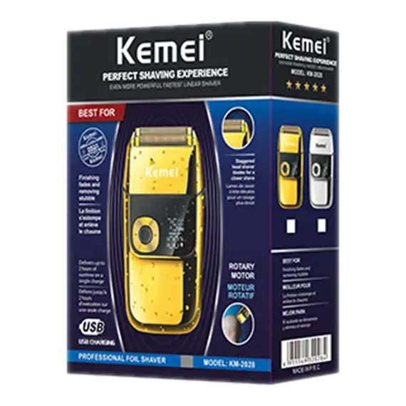 Kemei 2028 Barber Professional Beard Hair Shaver For Men Electric Shaver Rechargeable Electric Razor Balds Head Shaving Machine