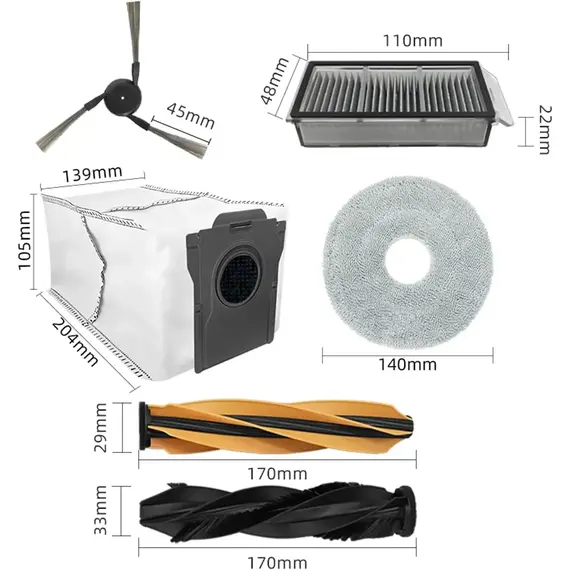 Dreame L50s Pro Ultra Vacuum Cleaner Replacement Accessories Main Side Brush HEPA Filter Mop Cloths Dust Bag Spare
