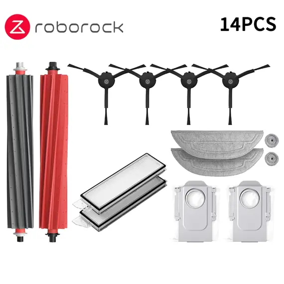 Roborock S8 MaxV Ultra Robot Vacuum Spare Parts Main Side Brushes Mop Cloths HEPA Filters Dust Bags Accessories