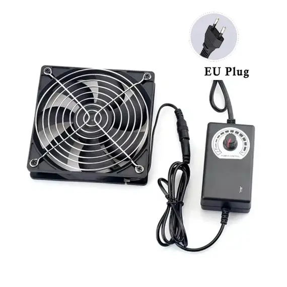 12cm 3000RPM Exhaust and Cooling Fan with Controller 3V to 12V For BTC Miner PC Chassis Workstation Cabinet Server Radiator