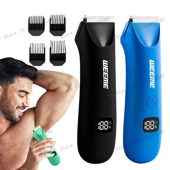 Body Hair & Pubic Hair Trimmer for Men & Women, Painless Electric Body & Bikini Shaver | Waterproof, Type-C Rechargeable Razor