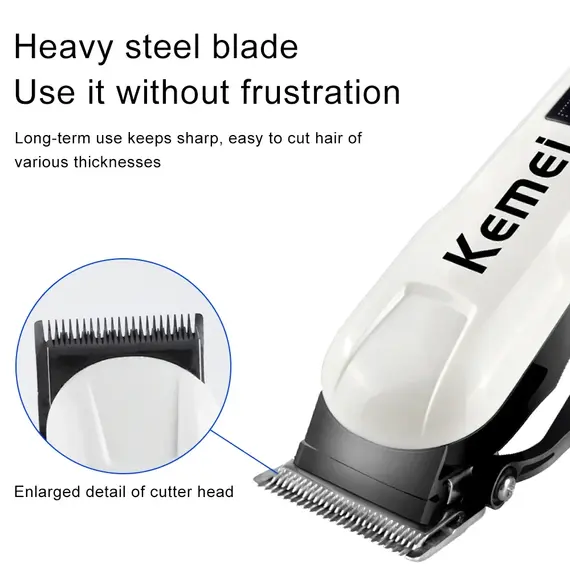 Kemei Hair Cutting Machine Electric Hair Clipper Cordless Trimmer for Men Shaving Machine Rechargeable Hair Cut Barber KM-809A