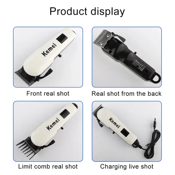 Kemei Hair Cutting Machine Electric Hair Clipper Cordless Trimmer for Men Shaving Machine Rechargeable Hair Cut Barber KM-809A