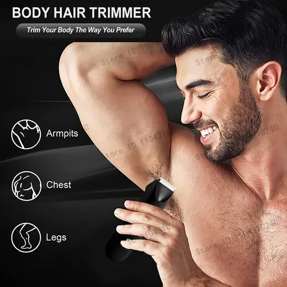 Body Hair & Pubic Hair Trimmer for Men & Women, Painless Electric Body & Bikini Shaver | Waterproof, Type-C Rechargeable Razor