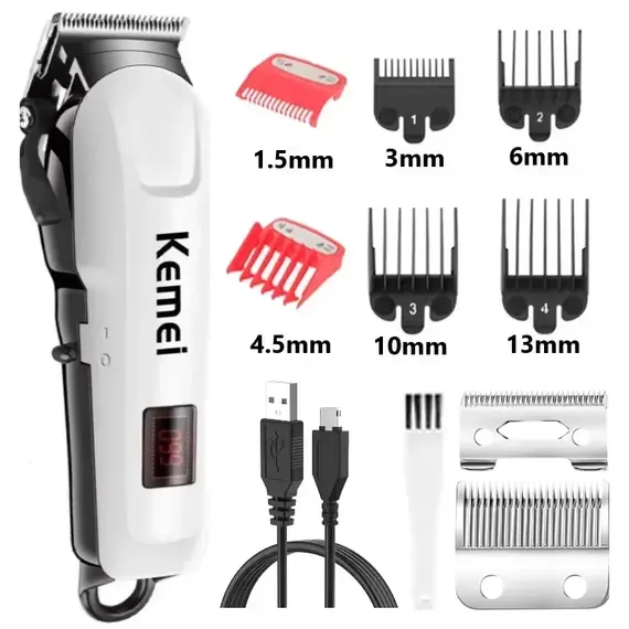 Kemei Hair Cutting Machine Electric Hair Clipper Cordless Trimmer for Men Shaving Machine Rechargeable Hair Cut Barber KM-809A