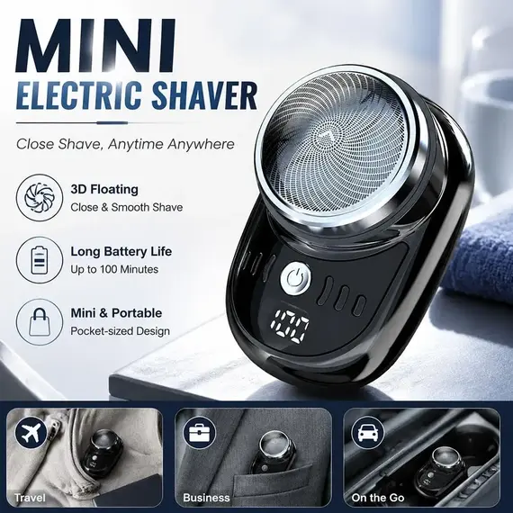 Portable Men's Shaver Mini Pocket Travel Razor Wireless Detachable Shaver Facial Beard Hair Trimmer Hair Beard Trimmer Remover