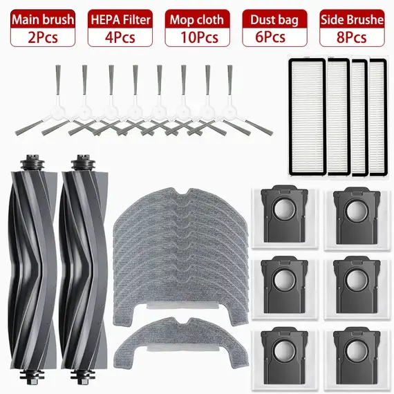 Dreame D10 Plus Gen 2 RLD32GD Robot Vacuum Spare Parts Consumables Main Side Brush Hepa Filter Mop Cloth Dust Bag Accessories