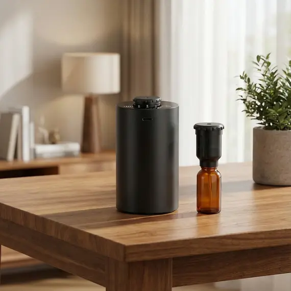 Waterless Essential Oil Diffuser Battery Operated Cordless Aromatherapy Diffuser With Timing & 3 Mist Levels Car Diffuser