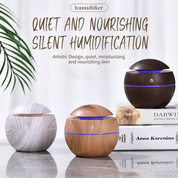 Mini USB Ultrasonic Humidifier Aromatherapy With Colorful LED Night Light For Office Bedroom Dorm Room Desktop Personal Use