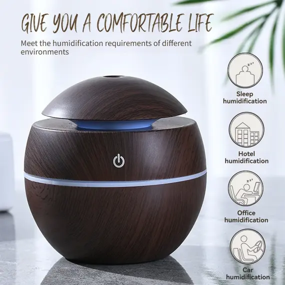 Mini USB Ultrasonic Humidifier Aromatherapy With Colorful LED Night Light For Office Bedroom Dorm Room Desktop Personal Use