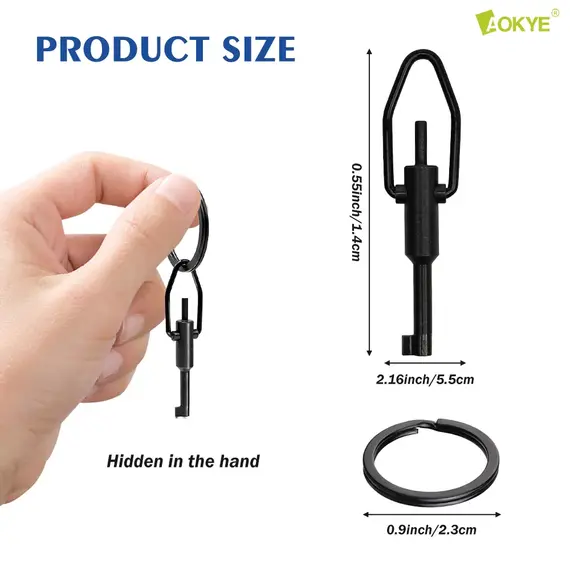 AK-03B Mini Restraint Tool, Short Version, Made of High Carbon Steel, With Key Ring, Compatible With Most Standard Restraints