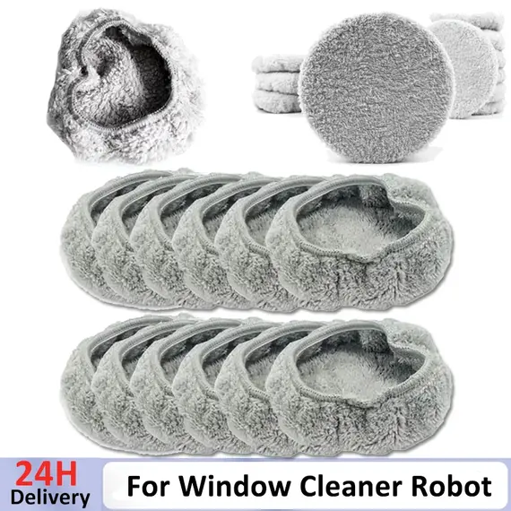 Microfiber Cleaning Rag For Window Cleaner Robot,Reusable 14.5cm Mops For Universal Round Robot Vacuum Cleaner Towel Dust Cloth