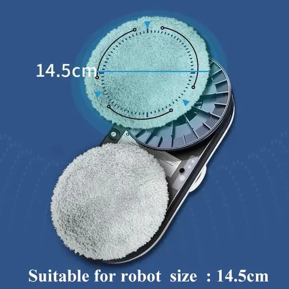 Microfiber Cleaning Rag For Window Cleaner Robot,Reusable 14.5cm Mops For Universal Round Robot Vacuum Cleaner Towel Dust Cloth