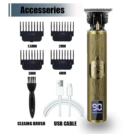 T9 Electric Hair Clipper for Men Professional Barber Shaver Beard Trimmer Dragon Buddha Design Body Hair Cutting Machine