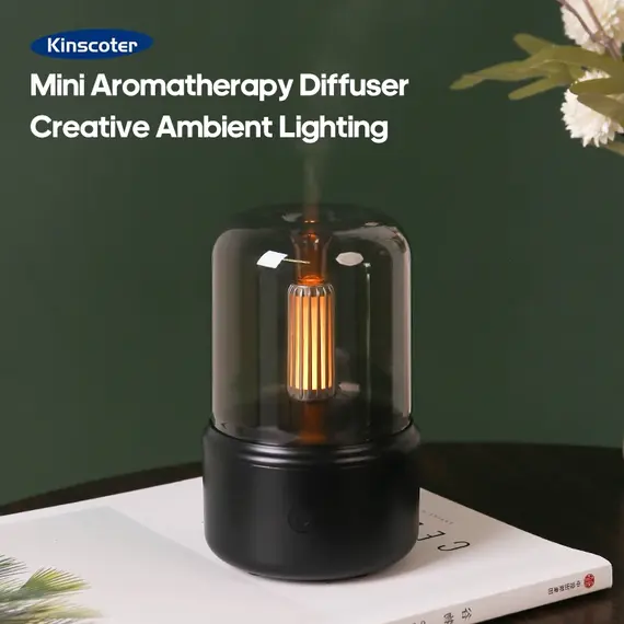 KINSCOTER Mini Aromatherapy Diffuser USB Air Humidifier Essential Oil Night Light Cold Mist Maker Sprayer for Home Bedroom